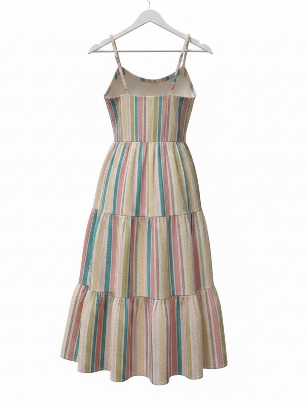 Roxy Women's Pastel Stripe Tiered Sundress Size M - Picture 2 of 4